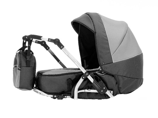 Carucior pentru gemeni clasic Nativo Classico Duo Grafit/Gri model clasic scaune reversibile roti gonflabile mari