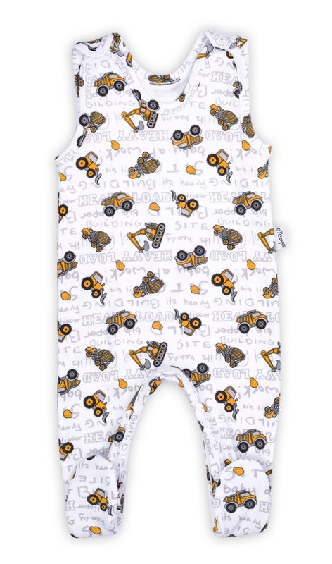 Romper de bumbac 100% (181023) Colectia ’Big Trucks’ 2021 Alba Marimea 74