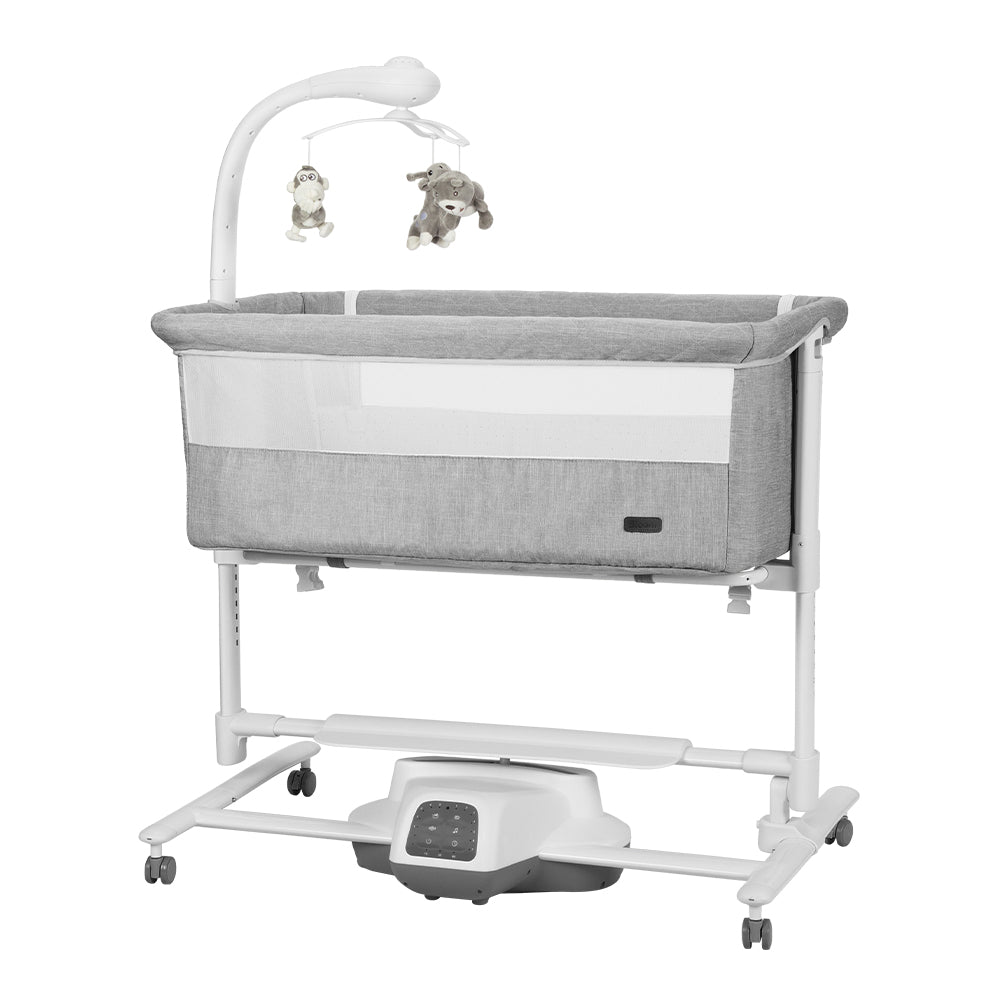 Patut leagan electric Carrello Bloom Anchor Grey 85x50 cm cu senzor de miscare telecomanda 7 moduri de leganare 5