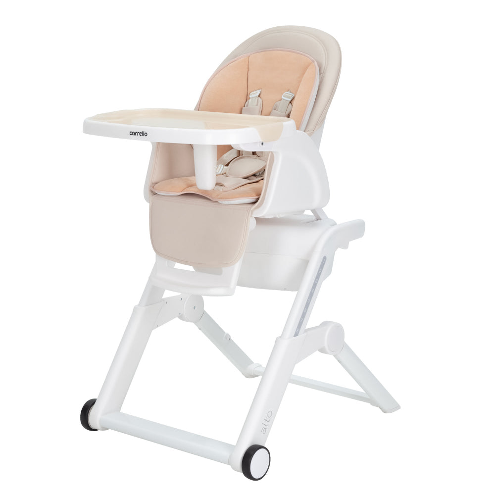 Scaun de masa cu leagan electric Carrello Alto CRL-10307 Almond Beige 3 moduri de leganare sezlong telecomanda melodii