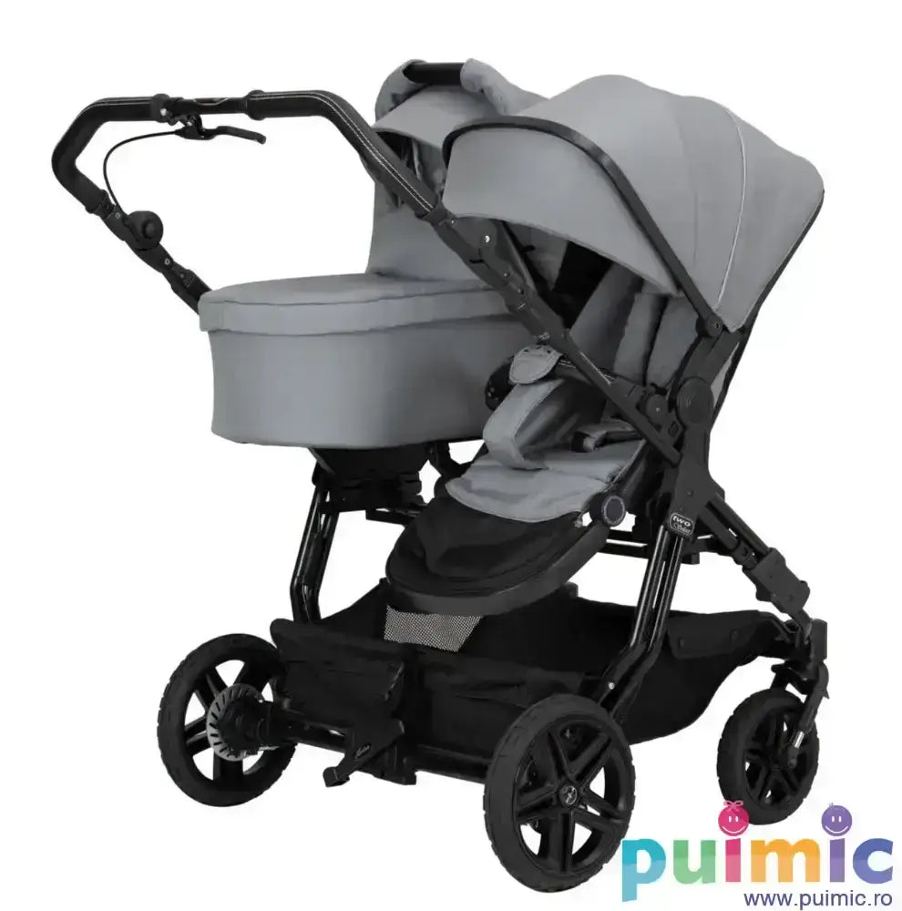 Carucior sport pentru gemeni Hartan Two Select Outdoor Leaves (702), reversibil, pliere compacta, roti cauciuc cu aer