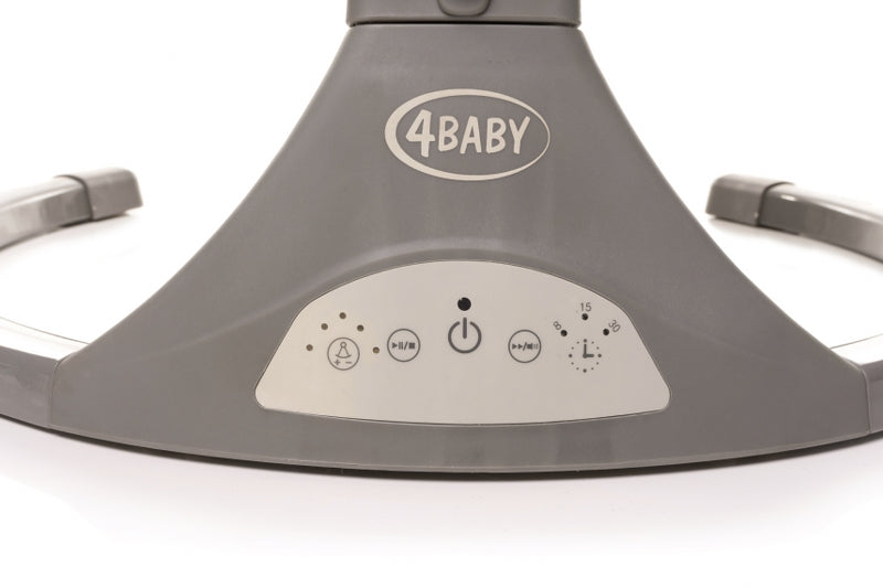 Leagan electric cu telecomanda 4Baby Rock'n Relax Gri, max. 9 Kg, telecomanda, 5 viteze, 12 melodii, timer, USB