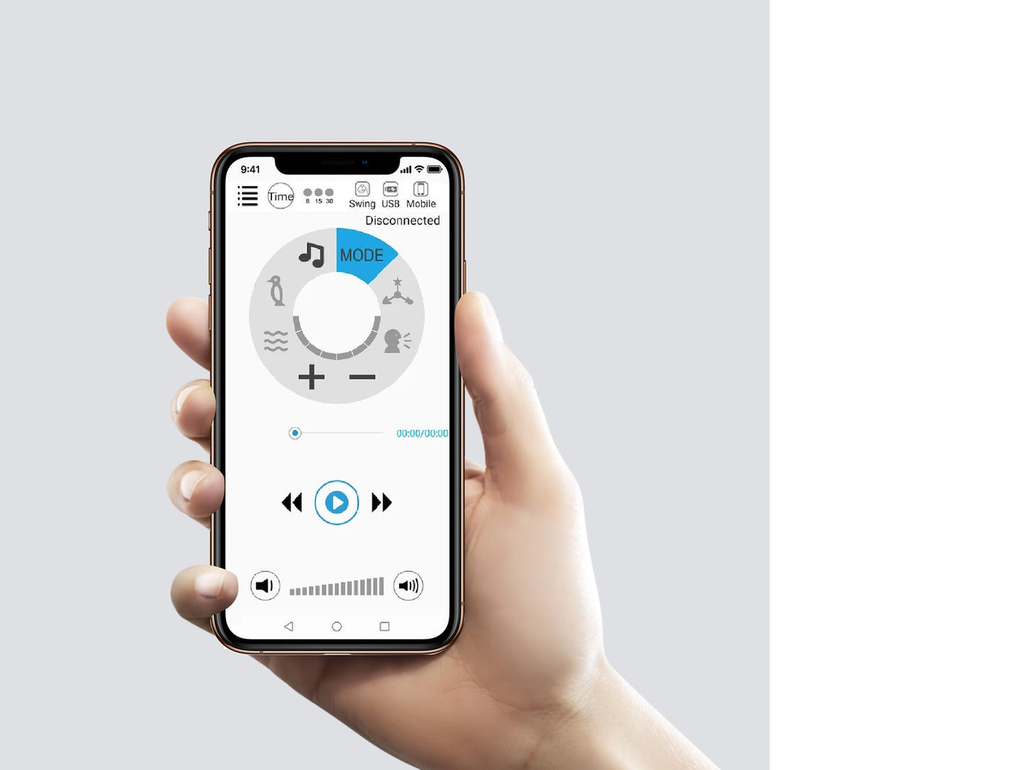 Scaun de masa si leagan electric controlabil prin aplicatie pe mobil Carrello CASCATA (CRL-10303/1) Ash Grey