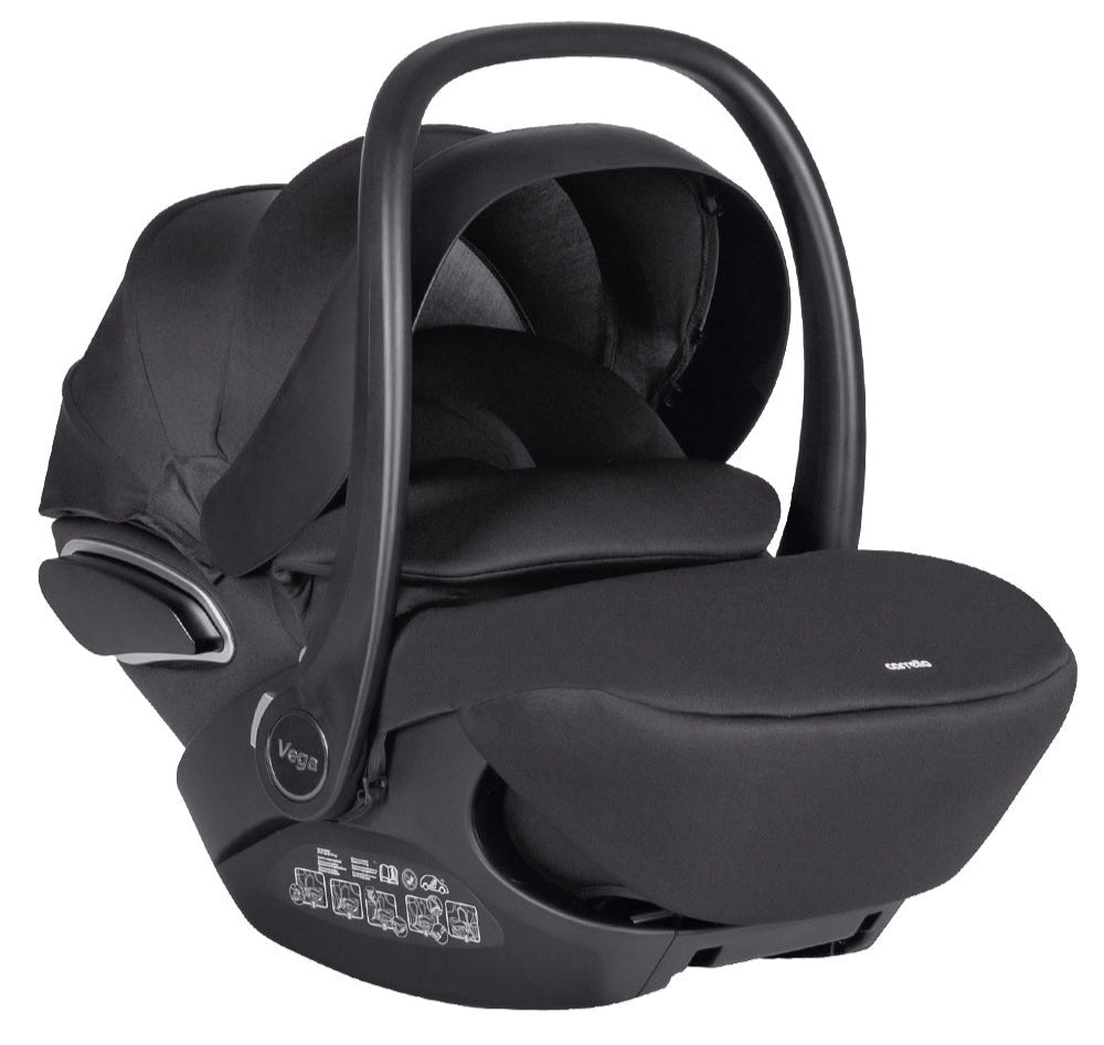 Scaun auto cu inclinare reglabila grupa 0 + Carrello VEGA 40-87 cm I-Size Absolute Black scaun-auto