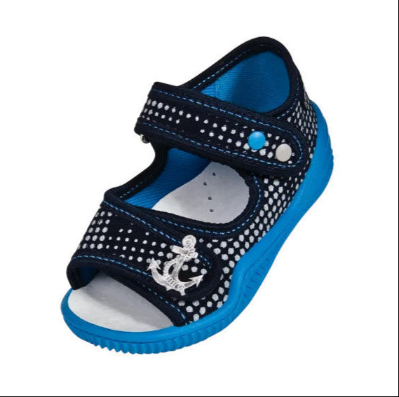 Sandalute de bumbac cu brant de piele pentru baieti Vi-GGa-Mi Krzys Ornament sandale-copii