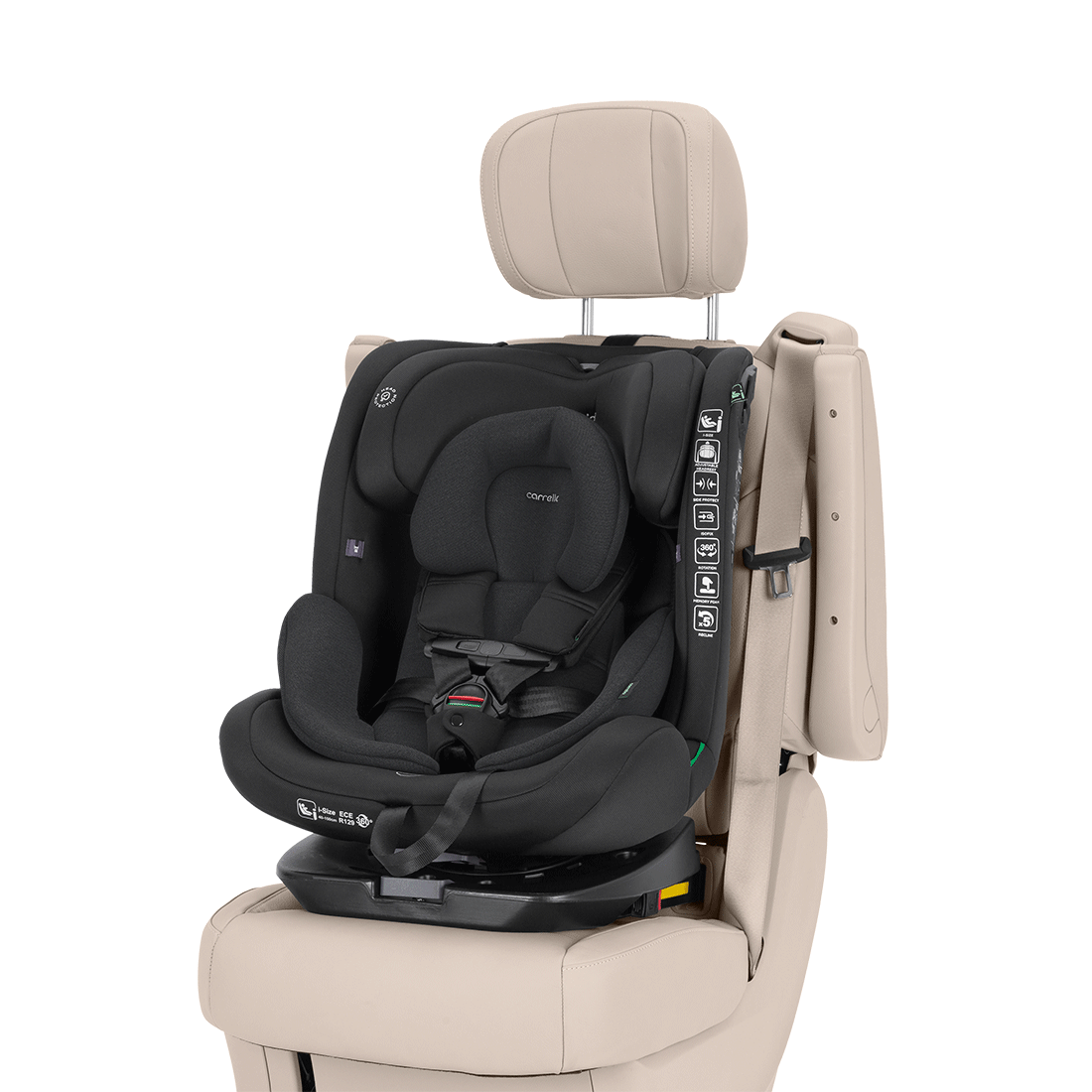 Scaun auto rotativ Carrello Asteroid (CRL-17001) Lunar Beige, 360°, 40-150 cm, i-Size, Isofix