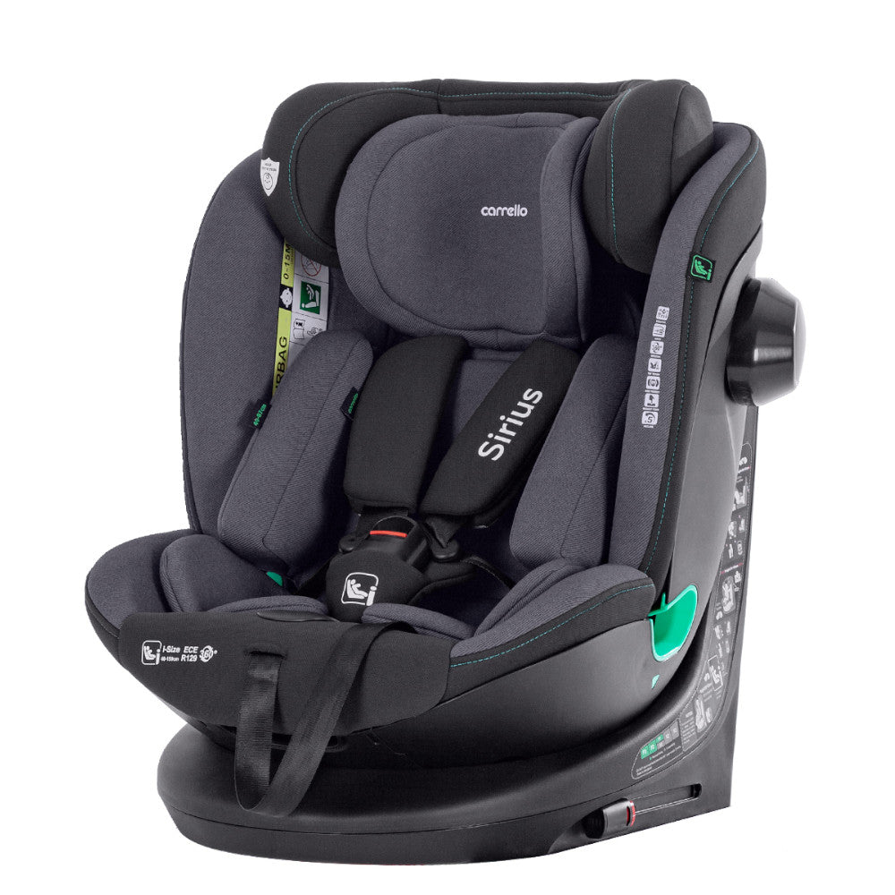 Scaun auto rotativ Carrello Sirius (CRL-8808) Harbor Grey 40-150 cm 360° i-Size R129/03 Isofix Top Tether scaun-auto
