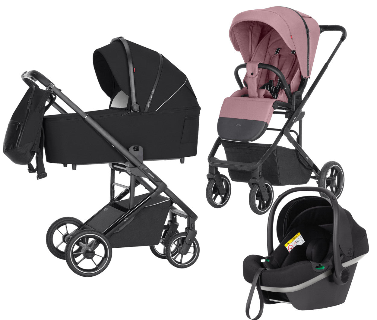 Carucior 3 in 1 premium Carrello Alfa CRL-5508 Rouge Pink