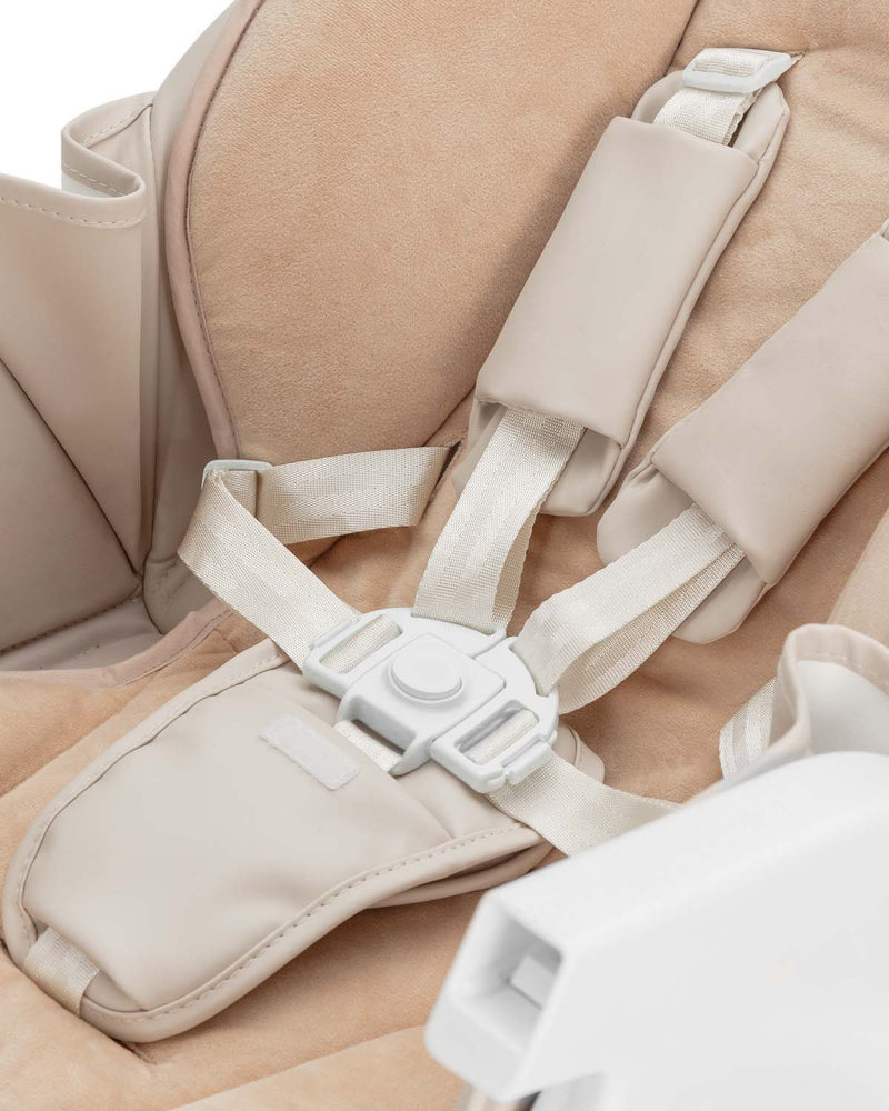Scaun de masa cu leagan electric Carrello Alto CRL-10307 Almond Beige 3 moduri de leganare sezlong telecomanda melodii