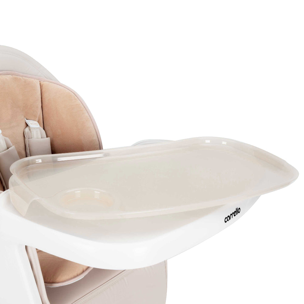 Scaun de masa cu leagan electric Carrello Alto CRL-10307 Almond Beige 3 moduri de leganare sezlong telecomanda melodii