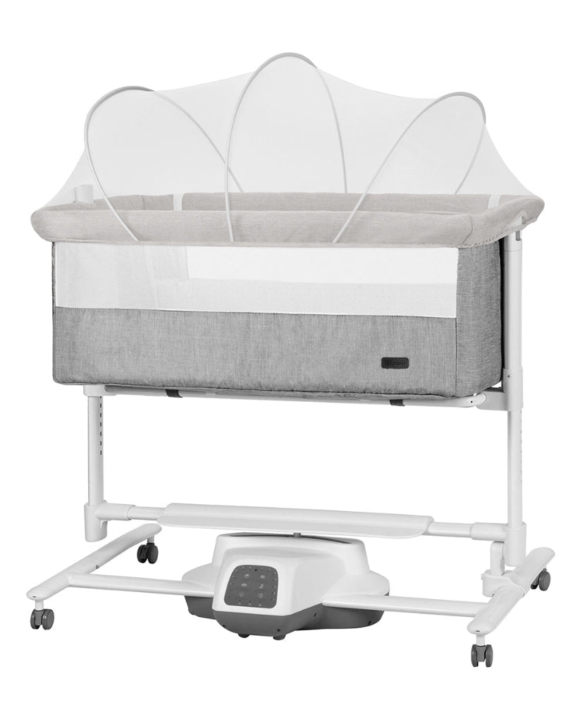 Patut leagan electric Carrello Bloom Anchor Grey 85x50 cm cu senzor de miscare telecomanda 7 moduri de leganare 5