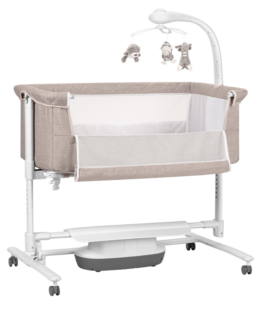 Patut leagan electric Carrello Bloom Cream Beige 85x50 cm cu senzor de miscare telecomanda 7 moduri de leganare 5