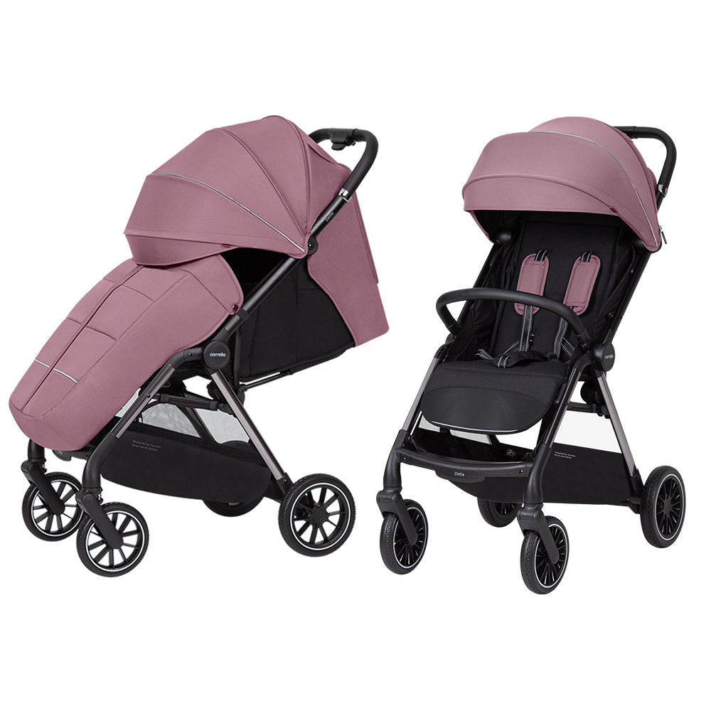 Carucior sport (max. 22 Kg) cu roti de cauciuc pliere automata protectie UV 50 Carrello DELTA Rose Pink carucior-sport