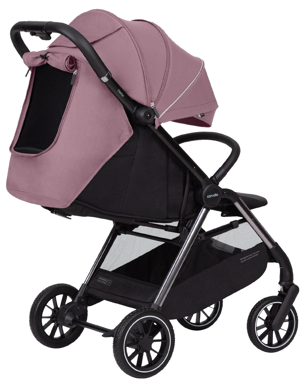 Carucior sport (max. 22 Kg) cu roti de cauciuc pliere automata protectie UV 50 Carrello DELTA Rose Pink carucior-sport
