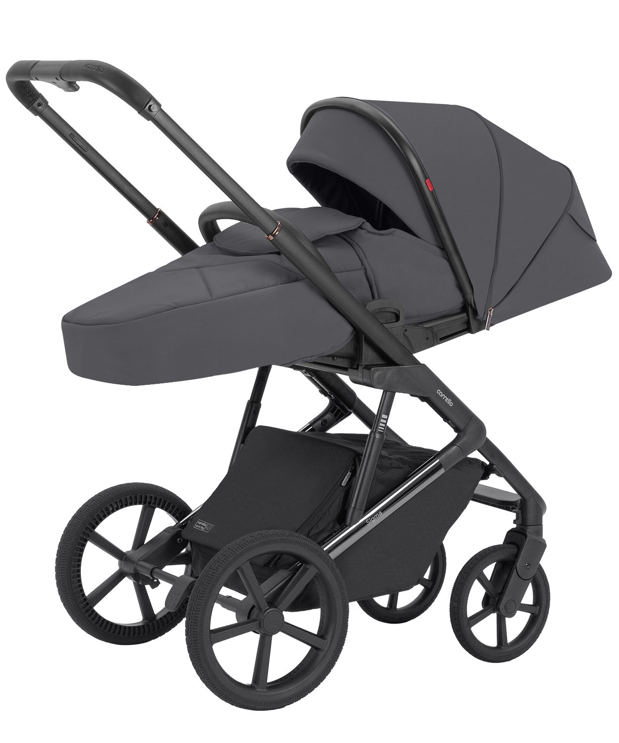 Carucior 2 in 1 Carrello Sigma CRL-6523 Club Grey, reversibil, suspensie pe cadru, functie troller