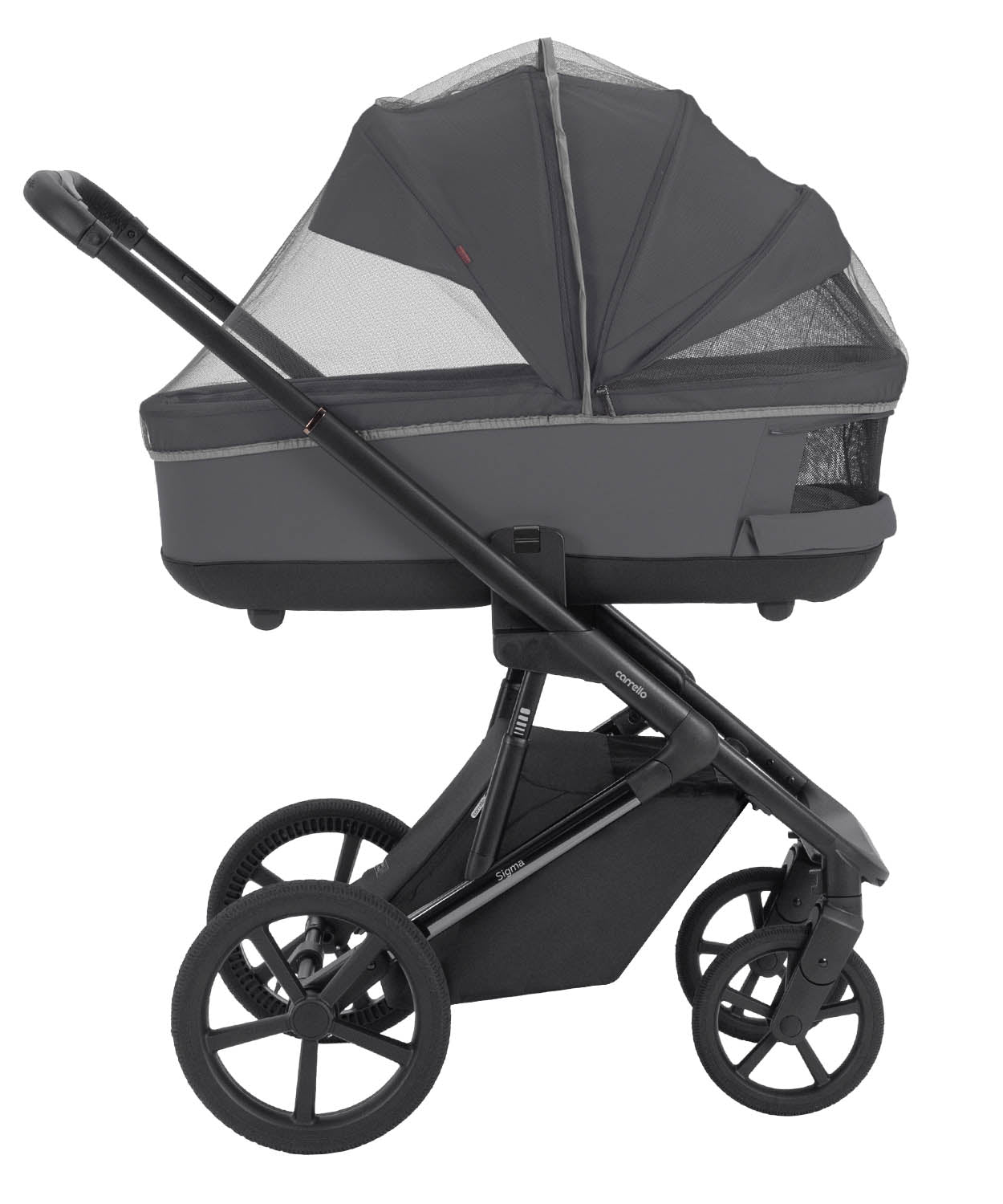 Carucior 2 in 1 Carrello Sigma CRL-6523 Club Grey, reversibil, suspensie pe cadru, functie troller