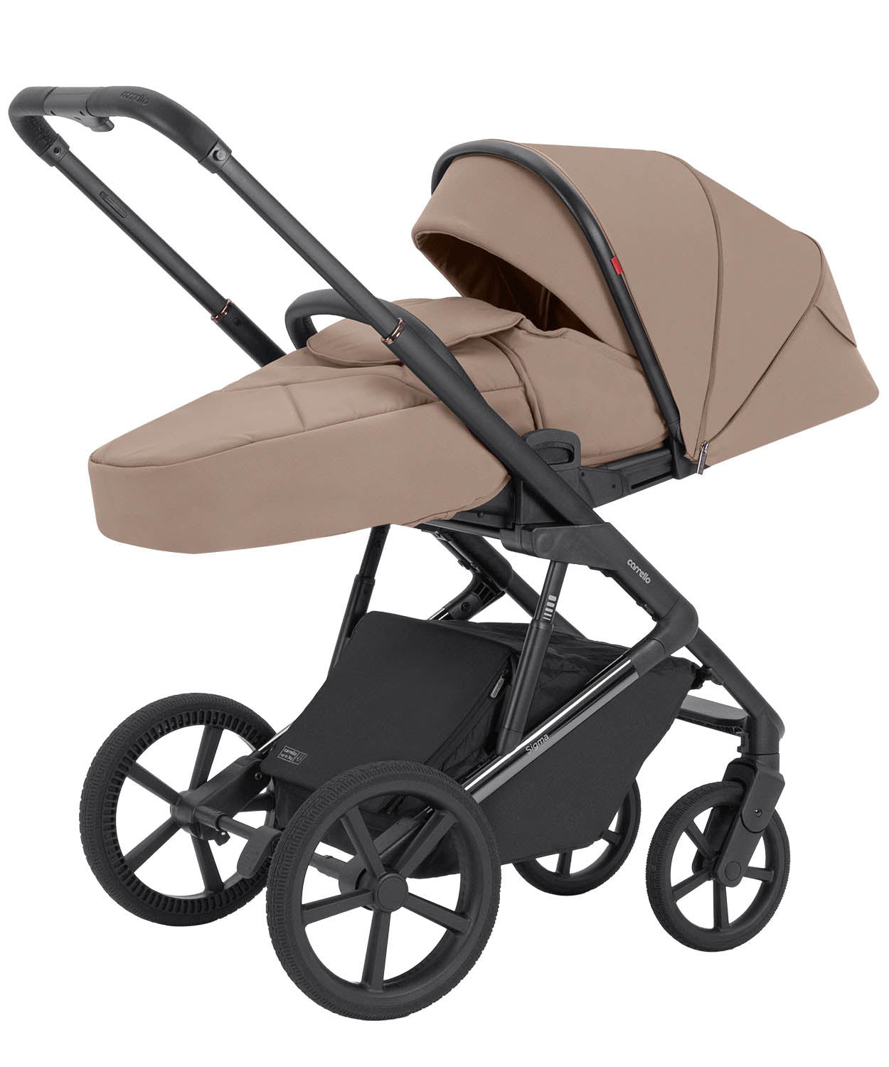 Carucior 2 in 1 Carrello Sigma CRL-6523 Fresh Beige, reversibil, suspensie pe cadru, functie troller