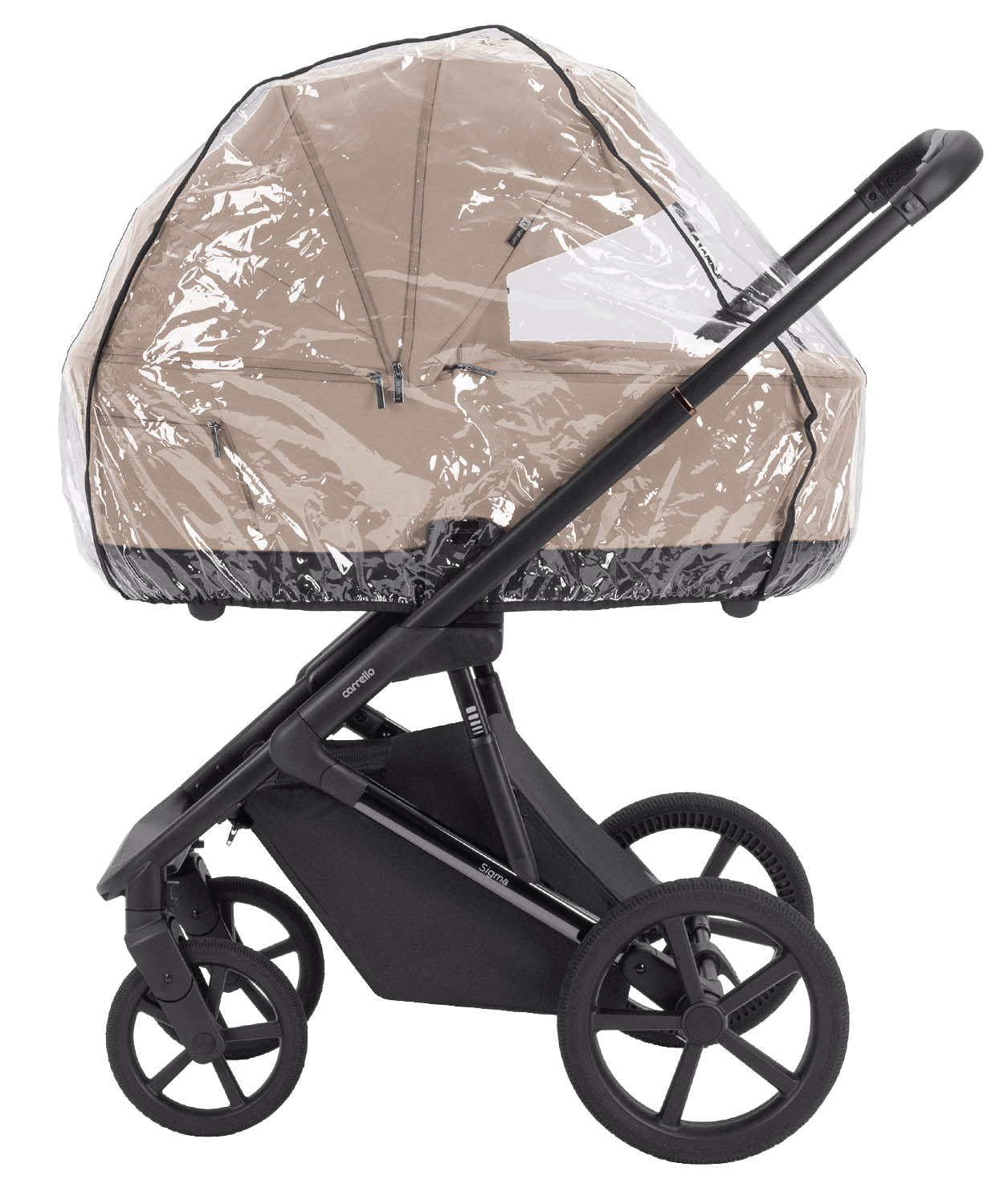 Carucior 2 in 1 Carrello Sigma CRL-6523 Fresh Beige, reversibil, suspensie pe cadru, functie troller
