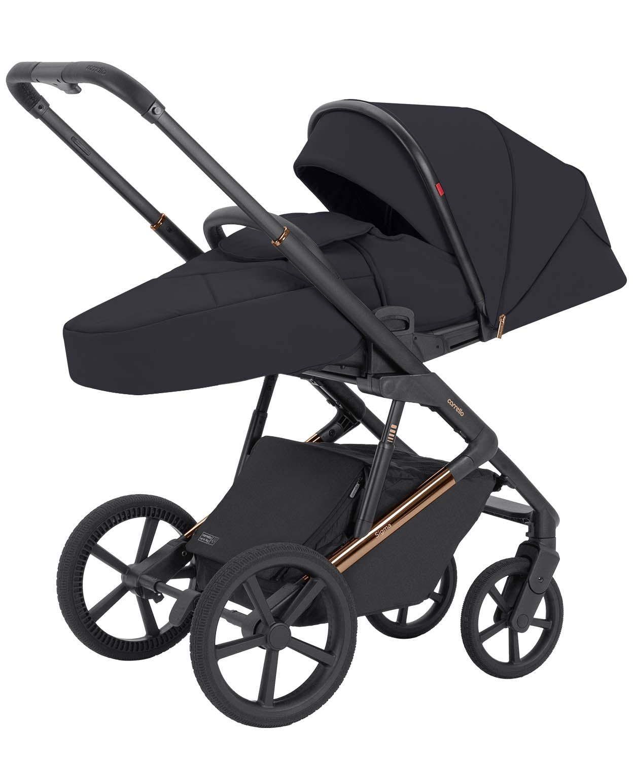 Carucior 2 in 1 Carrello Sigma CRL-6523 Iridium Black, reversibil, suspensie pe cadru, functie troller
