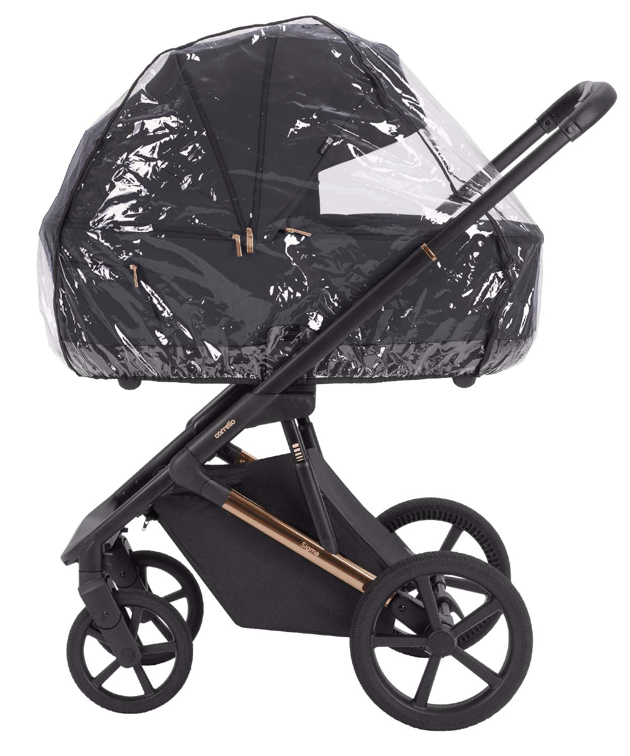 Carucior 2 in 1 Carrello Sigma CRL-6523 Iridium Black, reversibil, suspensie pe cadru, functie troller