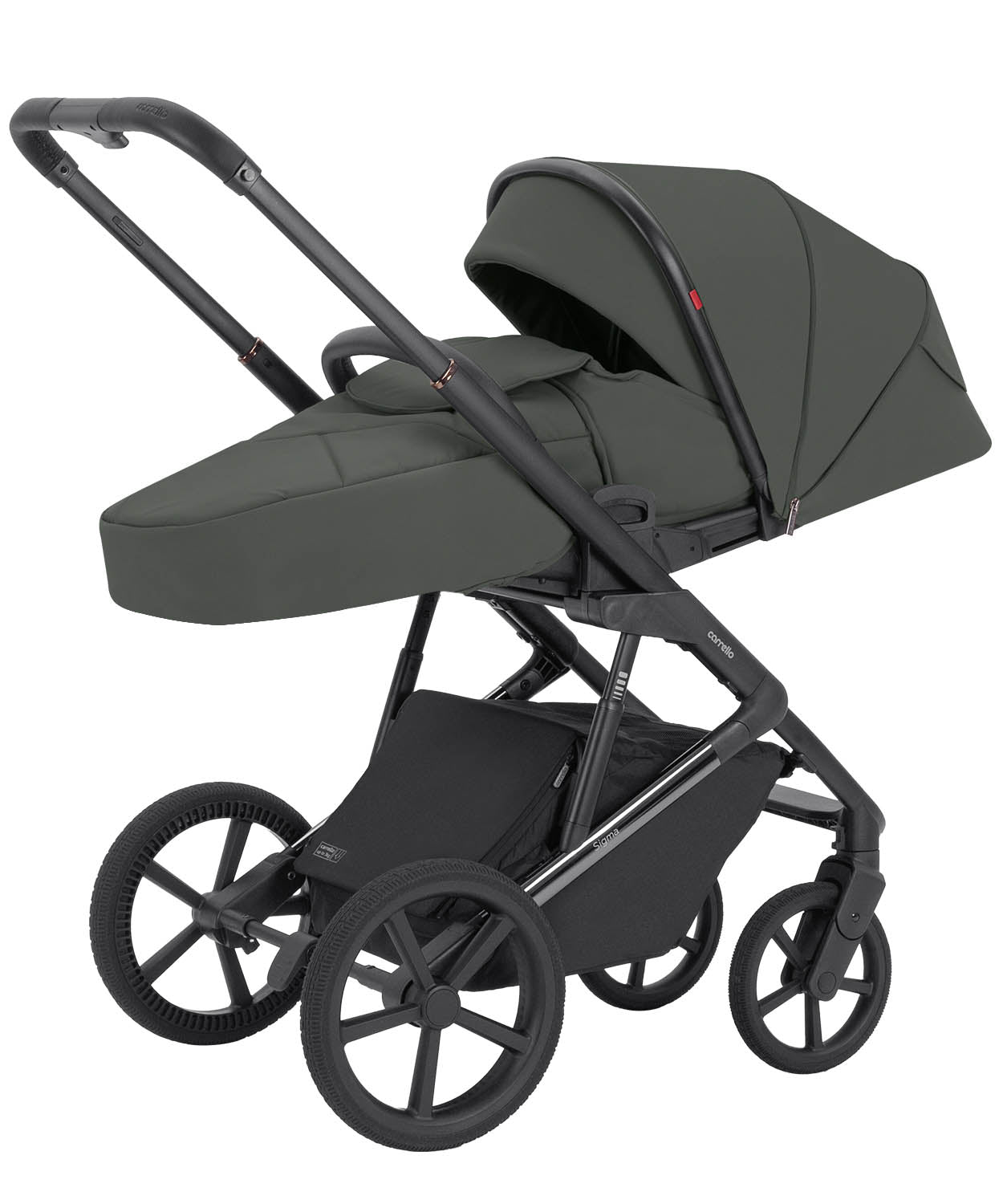 Carucior 2 in 1 Carrello Sigma CRL-6523 Leaf Green, reversibil, suspensie pe cadru, functie troller