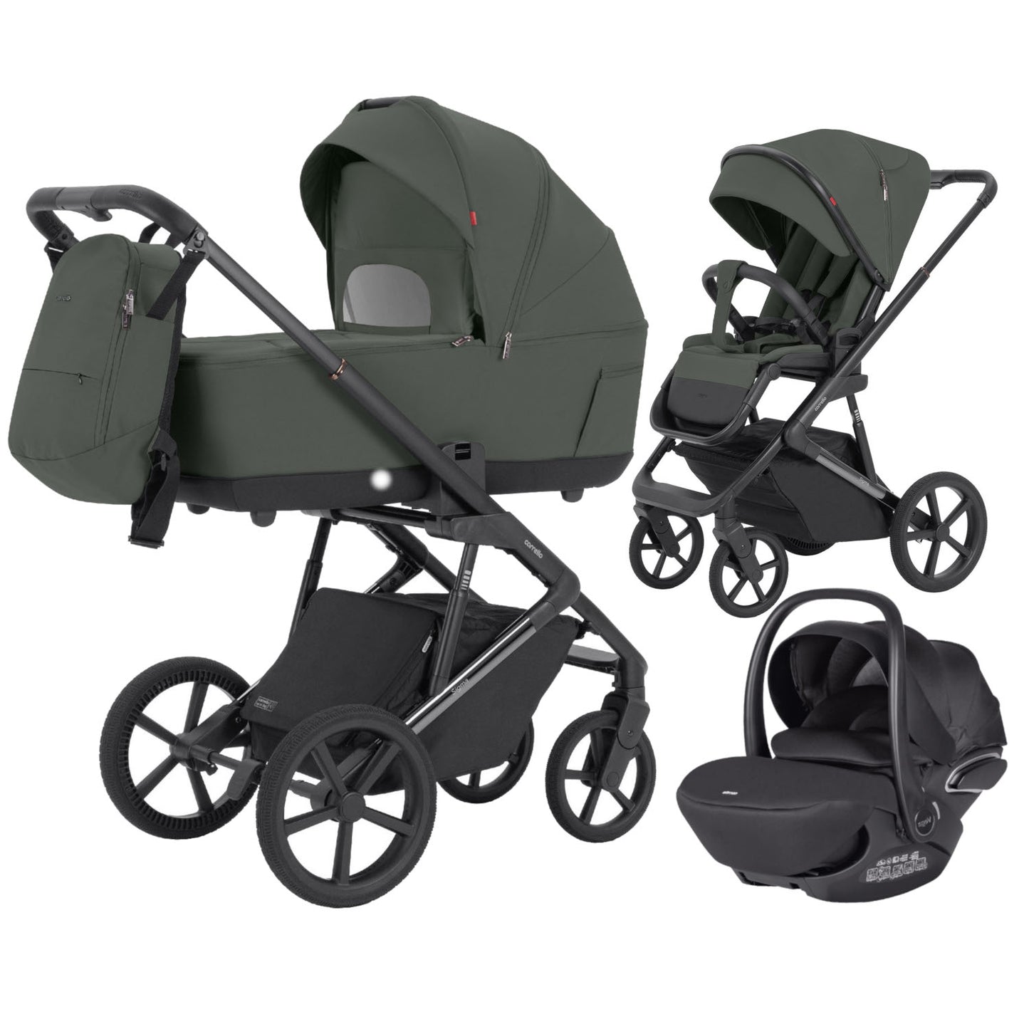 Carucior 2 in 1 Carrello Sigma CRL-6523 Leaf Green, reversibil, suspensie pe cadru, functie troller