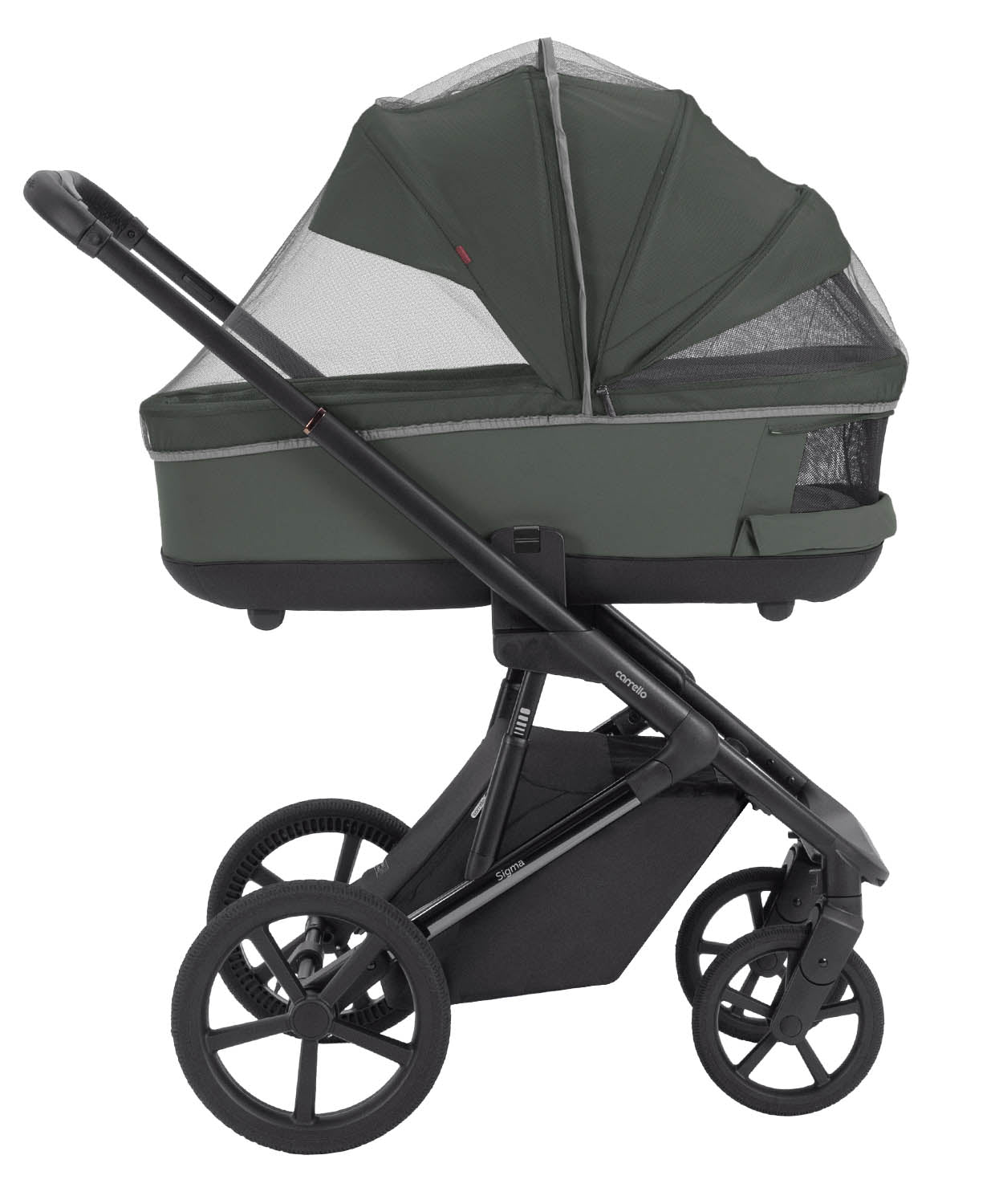 Carucior 2 in 1 Carrello Sigma CRL-6523 Leaf Green, reversibil, suspensie pe cadru, functie troller