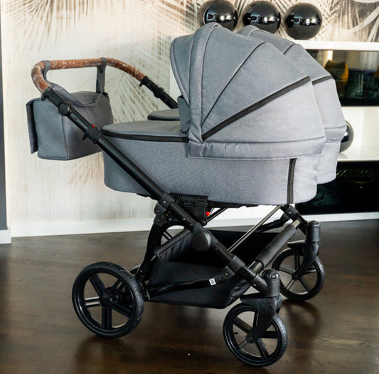 Carucior pentru gemeni Adbor Duo Lux Gri carucior-gemeni