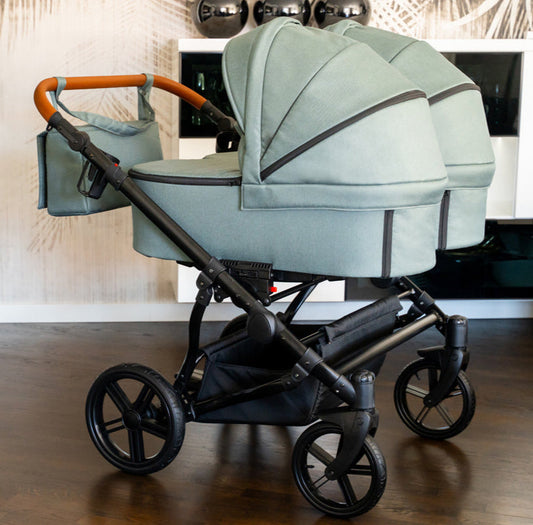 Carucior pentru gemeni Adbor Duo Lux Oliv carucior-gemeni