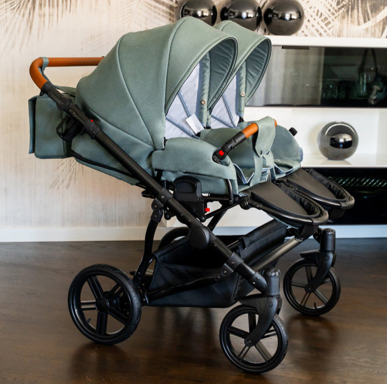 Carucior pentru gemeni Adbor Duo Lux Oliv carucior-gemeni