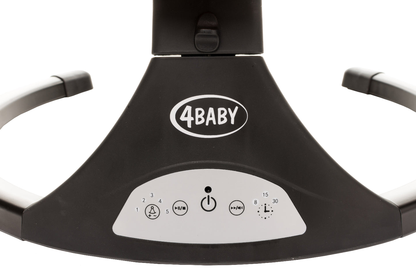 Leagan electric cu telecomanda 4Baby Rock'n Relax Wood Negru, max. 9 Kg, telecomanda, 5 viteze, 12 melodii, timer, USB
