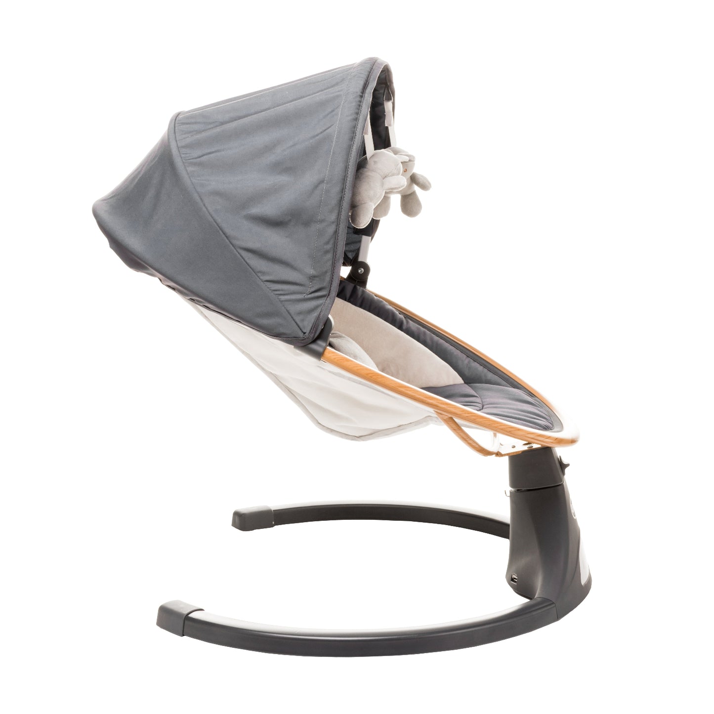 Leagan electric cu telecomanda 4Baby Rock'n Relax Wood Gri, max. 9 Kg, telecomanda, 5 viteze, 12 melodii, timer, USB