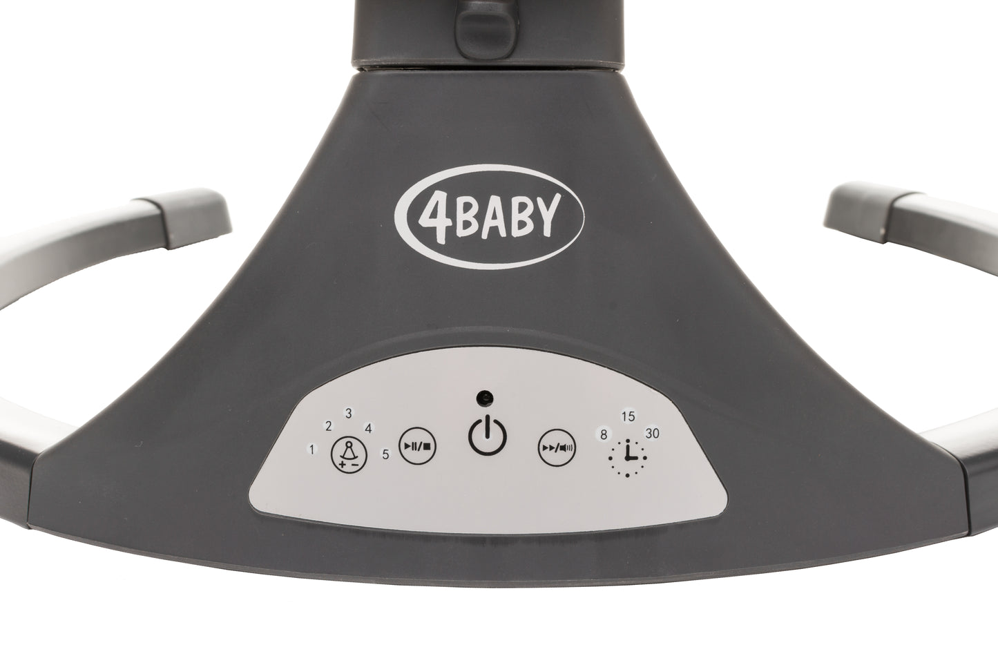 Leagan electric cu telecomanda 4Baby Rock'n Relax Wood Gri, max. 9 Kg, telecomanda, 5 viteze, 12 melodii, timer, USB