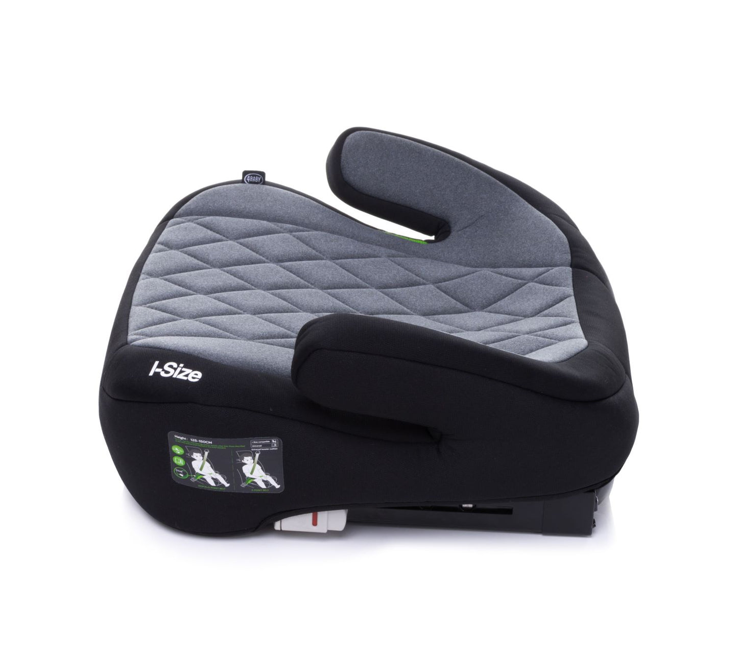 Inaltator Isofix 4Baby Hi-Fix 125-150cm Gri, I-Size, conectori reglabili
