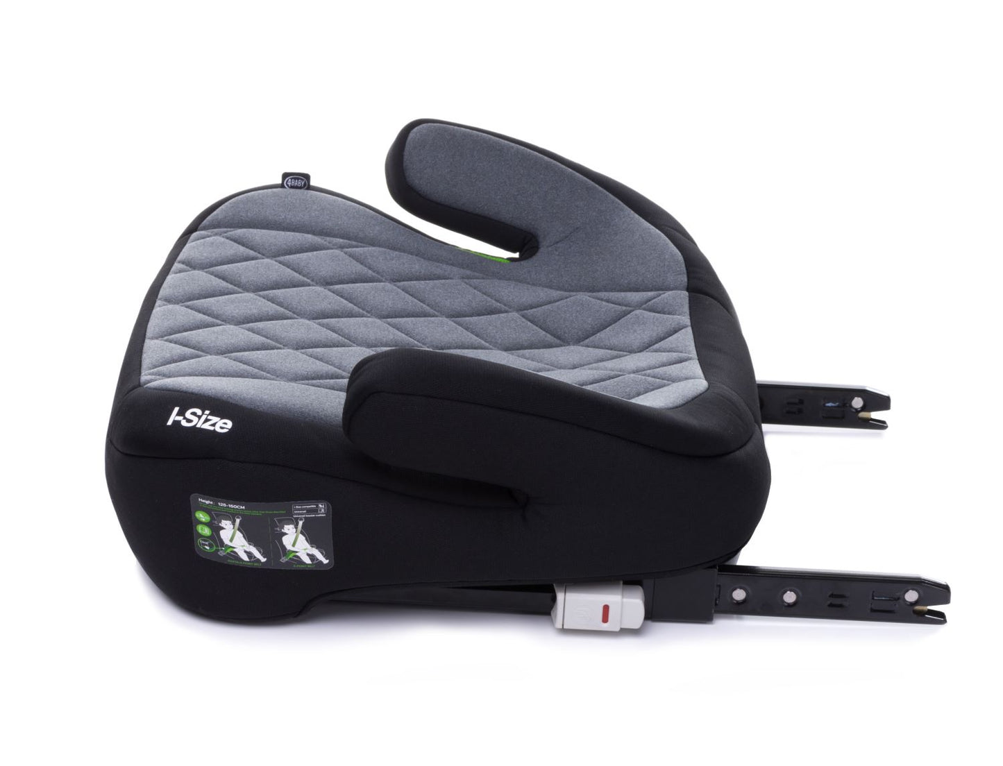 Inaltator Isofix 4Baby Hi-Fix 125-150cm Gri, I-Size, conectori reglabili