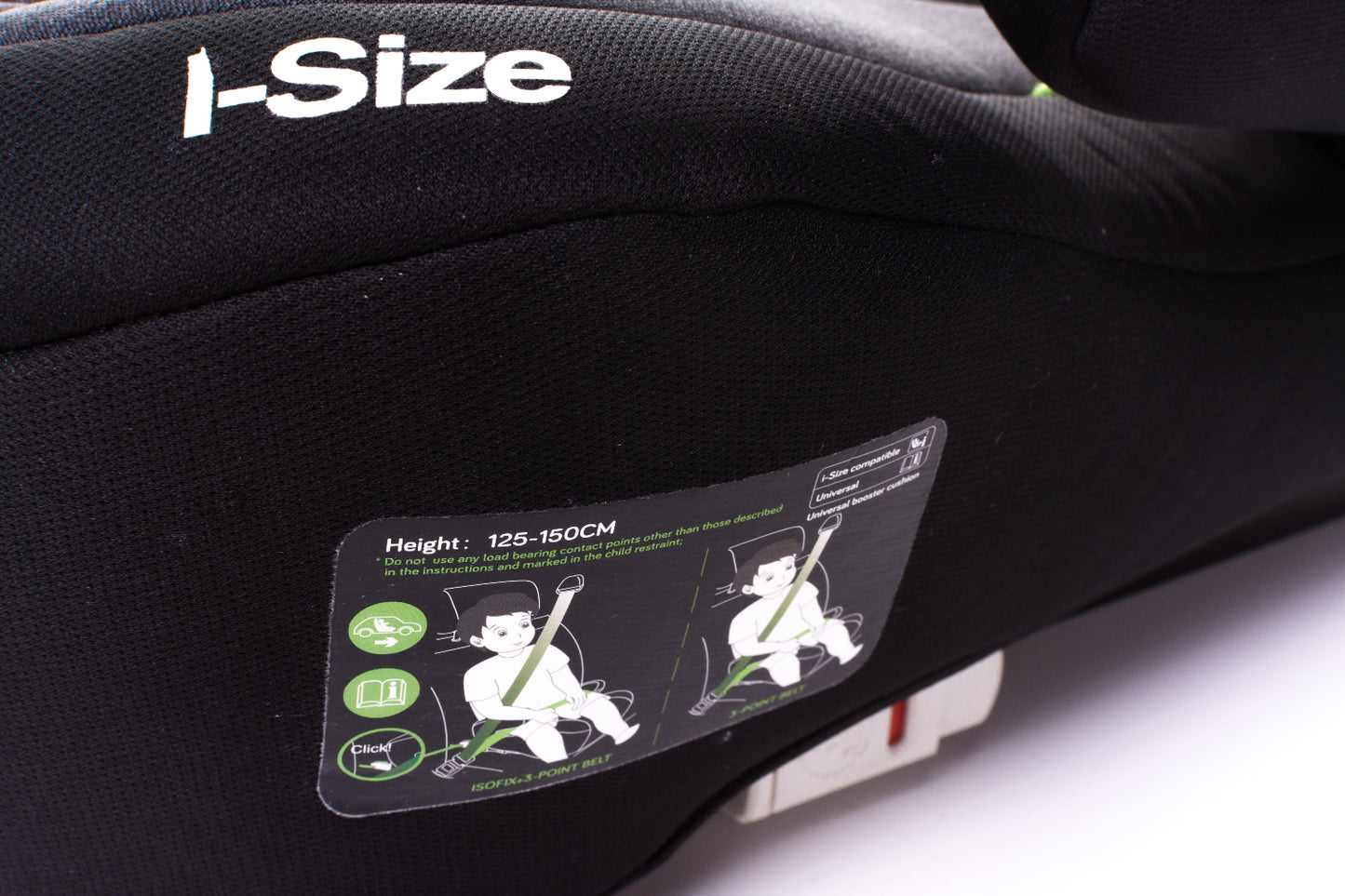 Inaltator Isofix 4Baby Hi-Fix 125-150cm Grafit, I-Size, conectori reglabili