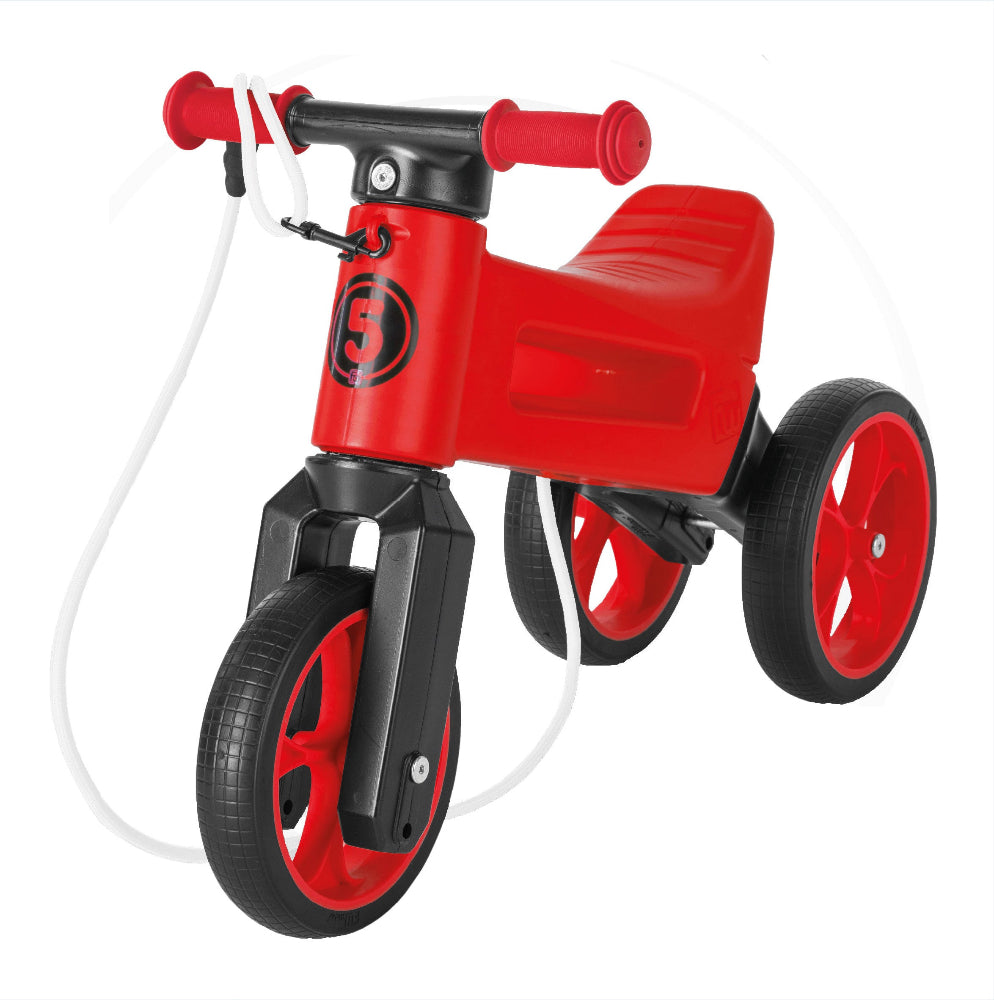 Bicicleta fara pedale 2 in 1 18 + luni pneuri si manere de cauciuc 4 nivele de reglaj pe inaltime Funny Wheels Rider