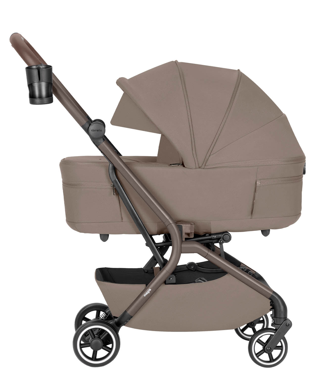Carucior copii compact Carrello Magia CRL-6555 2 in 1 Cocoa Beige, max. 22 Kg, dimensiuni bagaj de mana