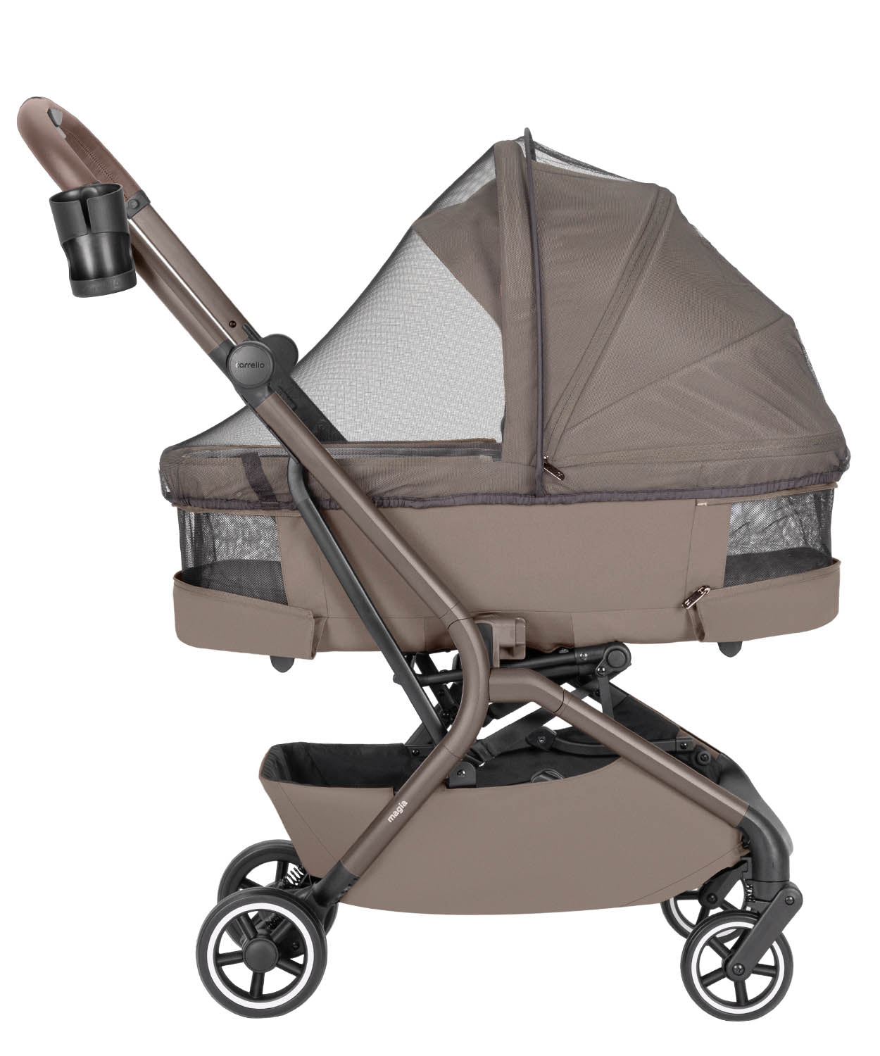 Carucior copii compact Carrello Magia CRL-6555 2 in 1 Cocoa Beige, max. 22 Kg, dimensiuni bagaj de mana