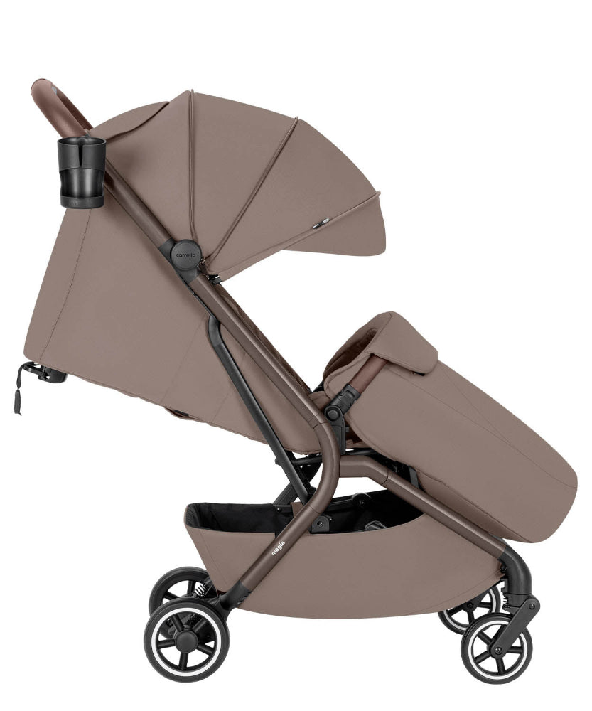 Carucior copii compact Carrello Magia CRL-6555 2 in 1 Spice Beige, max. 22 Kg, dimensiuni bagaj de mana