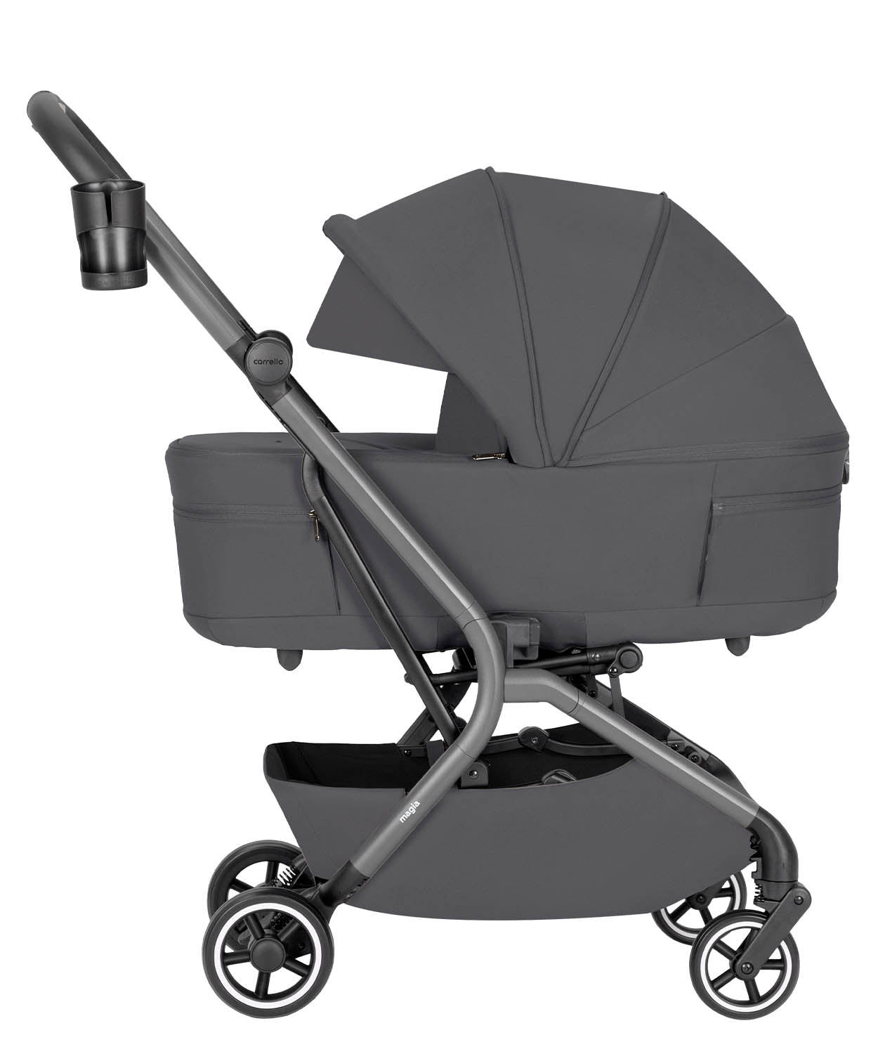 Carucior copii compact Carrello Magia CRL-6555 2 in 1 Elm Grey, max. 22 Kg, dimensiuni bagaj de mana