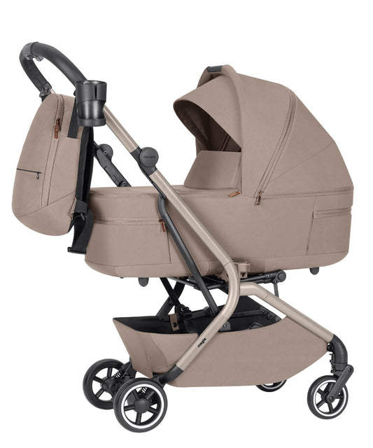 Carucior copii compact Carrello Magia CRL-6555 2 in 1 Spice Beige, max. 22 Kg, dimensiuni bagaj de mana