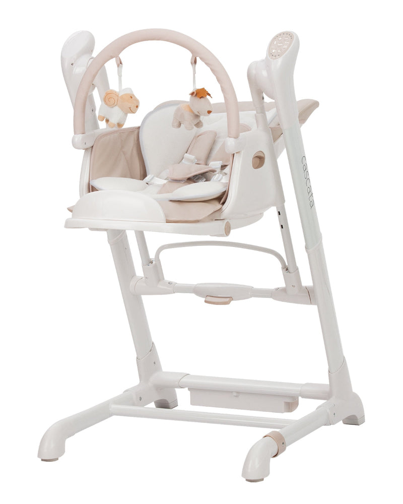 Scaun de masa si leagan electric Carrello CASCATA (CRL-10303/1) Cream Beige, controlabil prin aplicatie pe mobil