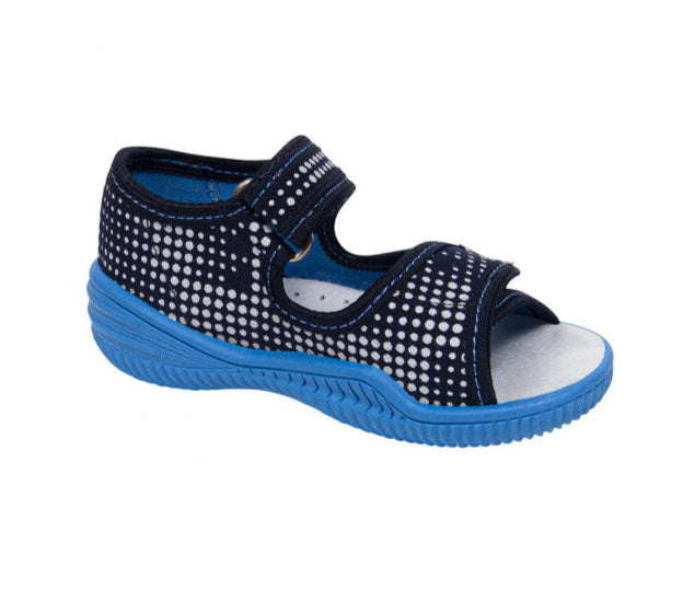 Sandalute de bumbac cu brant de piele pentru baieti Vi-GGa-Mi Krzys Ornament sandale-copii