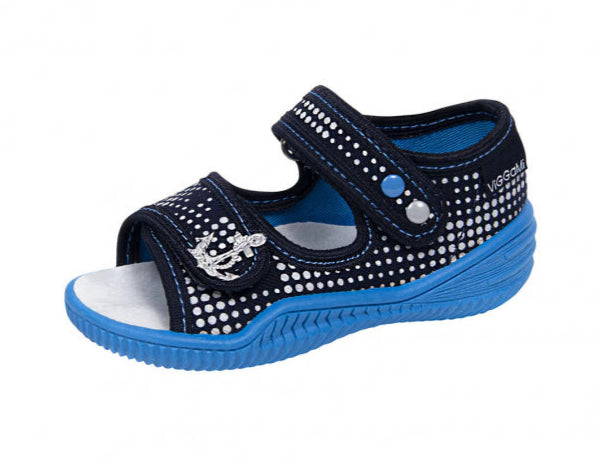 Sandalute de bumbac cu brant de piele pentru baieti Vi-GGa-Mi Krzys Ornament sandale-copii
