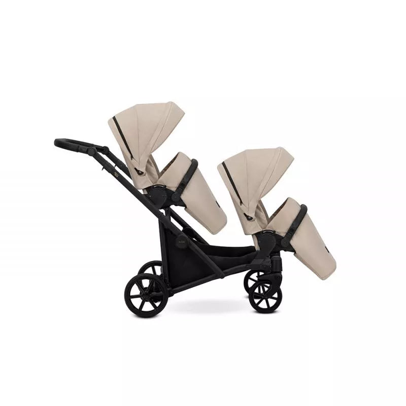 Carucior pentru gemeni Kunert Brav Duo 2 in 1 Crem/cadru Negru