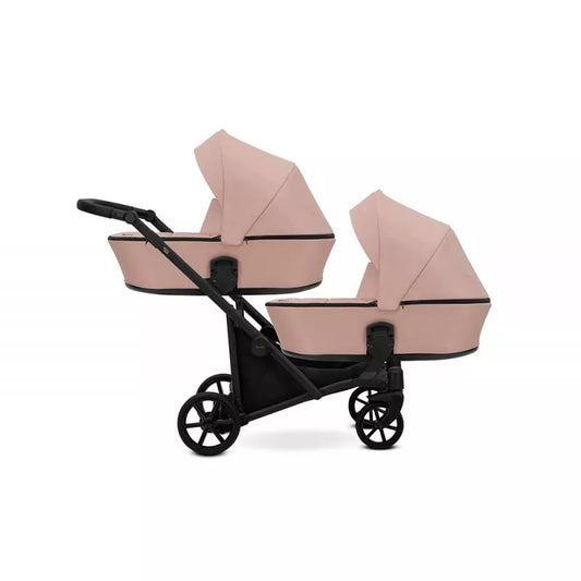 Carucior pentru gemeni Kunert Brav Duo 2 in 1 Roz/cadru Negru