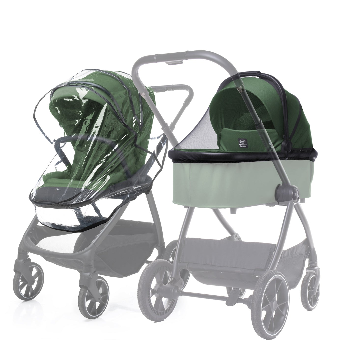 Carucior 3 in 1 4Baby Foster Dark Green, max. 22 Kg