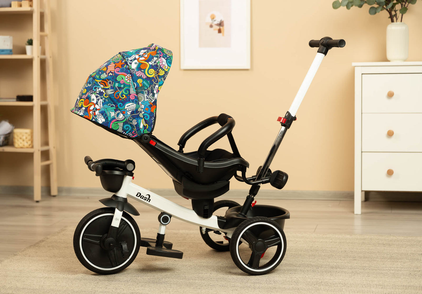 Tricicleta cu maner parental si scaun reversibil Toyz DASH Melanj tricicleta