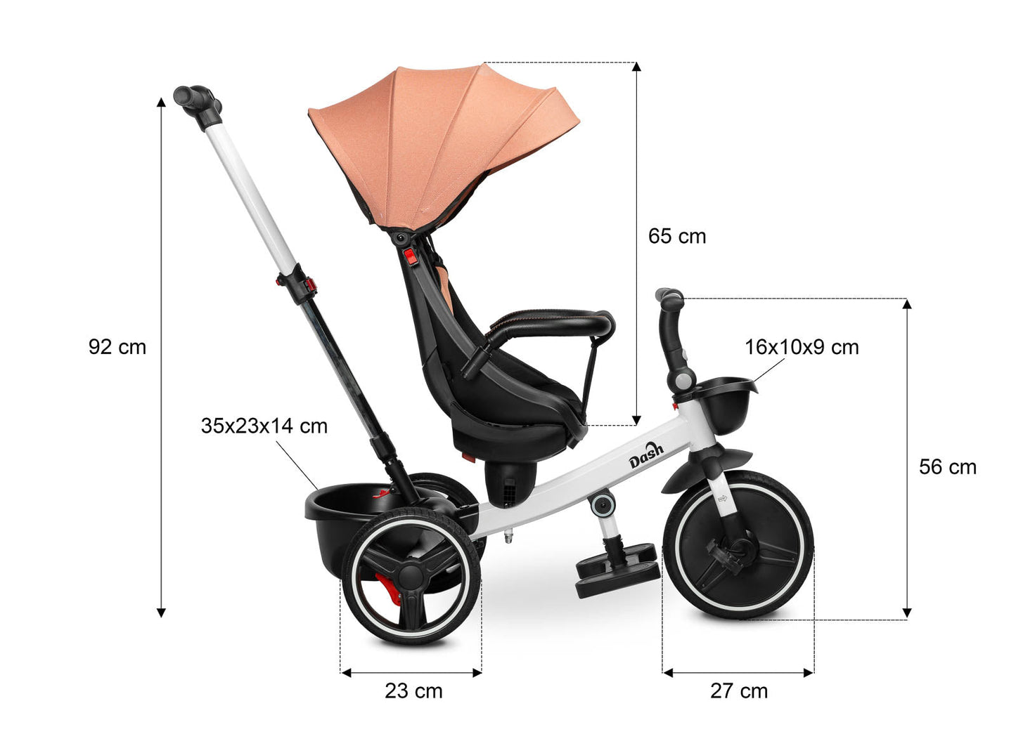Tricicleta cu maner parental si scaun reversibil Toyz DASH Melanj tricicleta